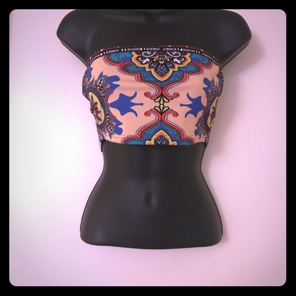 Flying Tomato Bandeau Top Size Large- multi-color
